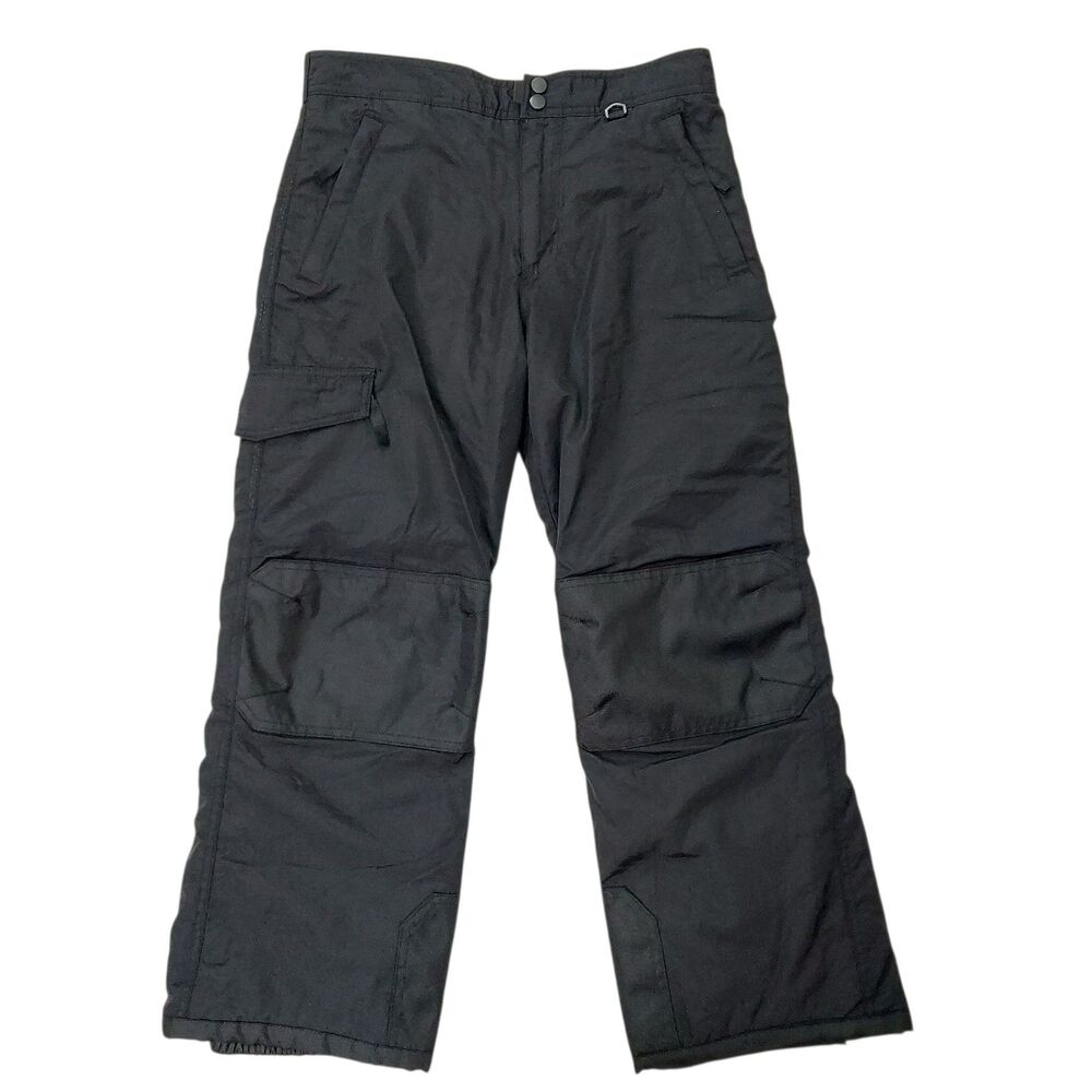 Slalom Cargo Snow Pants Youth XL 14/16 Black Insulated Ski Snowboard Winter